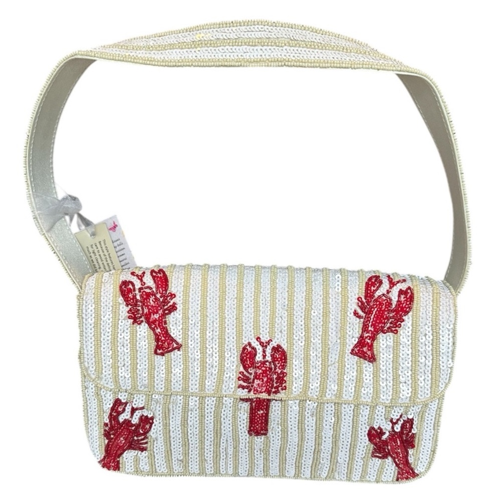 Viral Lobster Beaded Shoulder Bag